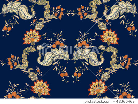Fantasy floral seamless pattern Fantasy floral seamless pattern 48366462