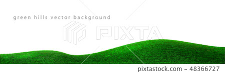 Vector green hills background realistic landscape - Stock Illustration ...