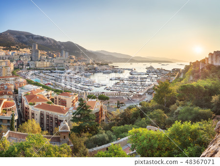 Monaco from above at sunrise Monaco from above at sunrise 48367071