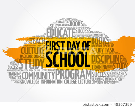 First day of school word cloud collage - Stock Illustration [48367399 ...