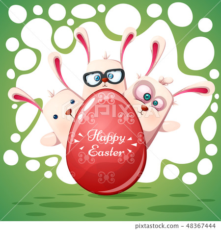 Cute princess rabit. Happy easter. - Stock Illustration [48367444] - PIXTA