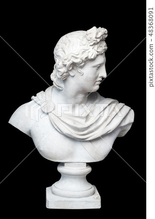 God Apollo bust sculpture. Ancient Greek god of Sun and Poetry Plaster copy of a marble statue 48368091