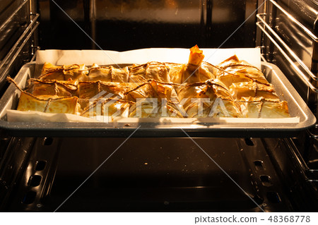 Fresh hot chicken mince cutlet in fillo dough Fresh hot chicken mince cutlet in fillo dough 48368778