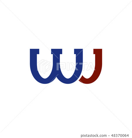 WJ Colored Logo Isolated. Letters Icon. 48370064