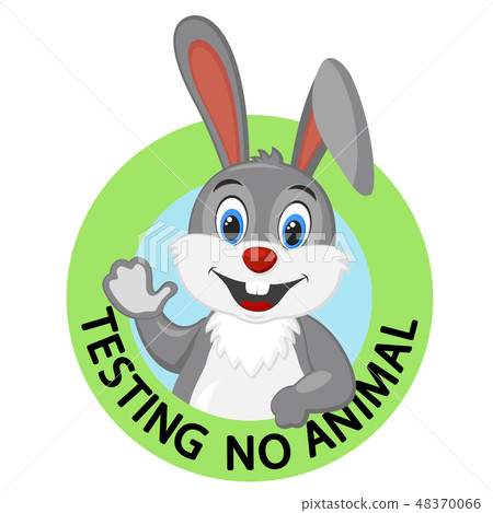 Not tested on animals logo, hare smiling and 48370066