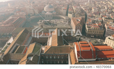 Aerial view of Palazzo Reale di Napoli or Royal Palace, Teatro di San Carlo and Piazza del 48370068