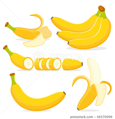 Set a bunch of ripe bananas, peeled and peel on a 48370099