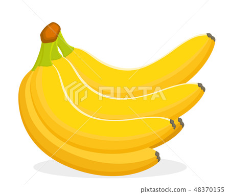 Bunch of ripe bananas on a white. 48370155