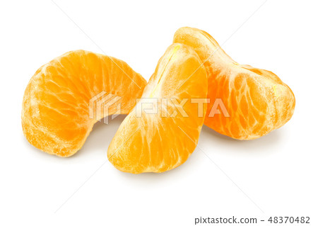 tangerine or mandarin fruit with leaves isolated on white background tangerine or mandarin fruit with leaves isolated on white background 48370482