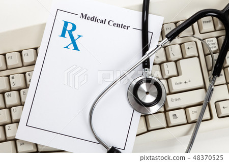 Computer Keyboard and Prescription Computer Keyboard and Prescription 48370525