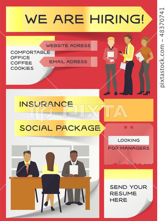 Hiring job vector interviewed people on business interview meeting and interviewer recruiting 48370741