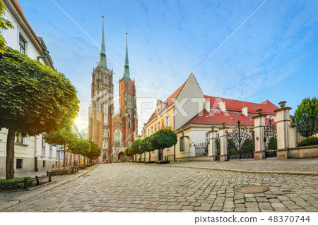 Wroclaw, Poland. Panoramic view of Cathedral 48370744