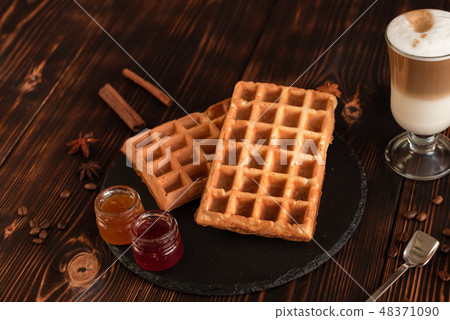 Tasty fresh Vienna wafers and jam Tasty fresh Vienna wafers and jam 48371090