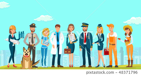 Vector People Men and Women Different Specialties. 48371796