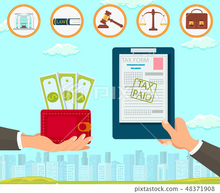 Law Company Maintains Documents Tax Form Dollar. 48371908