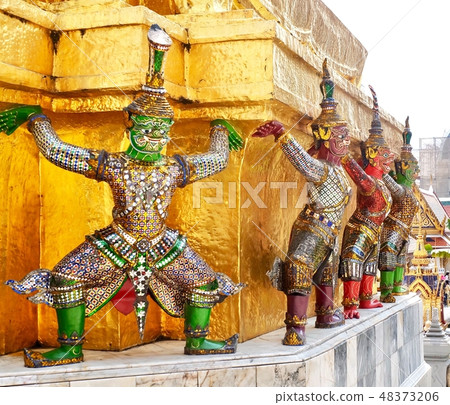 Guardian Giant Around Pagoda in Wat Phra Kaew 48373206