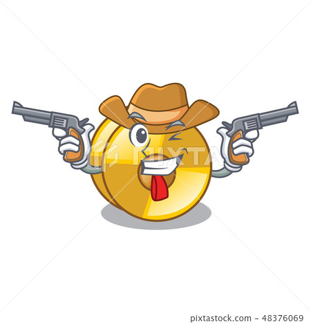 Cowboy cyamblas in the a cartoon shape 48376069