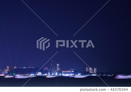 Night view around Pattaya port taken from Thailand Pattaya · Beach 48376504