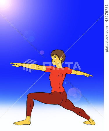 Yoga Fitness Young Men (blue sky) Yoga Fitness Young Men (blue sky) 48376781