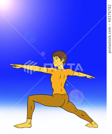 Yoga Fitness Young Men (blue sky) 48376782