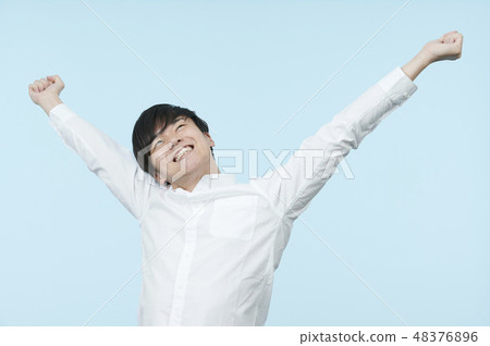 Male white shirt light blue back Male white shirt light blue back 48376896