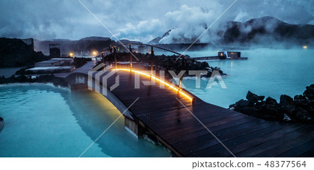 Geothermal Spa Blue Lagoon in Reykjavik, Iceland. 48377564