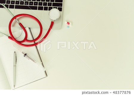 Medical healthcare backgrounds flat lay objects. Medical healthcare backgrounds flat lay objects. 48377876