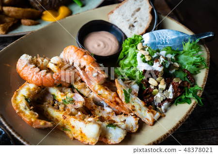 Langoustines - Icelandic cuisine made of lobster. Langoustines - Icelandic cuisine made of lobster. 48378021