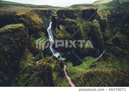 Unique landscape of Fjadrargljufur in Iceland. 48378071