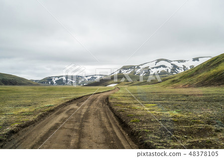 Road to Landmanalaugar on highlands of Iceland. Road to Landmanalaugar on highlands of Iceland. 48378105