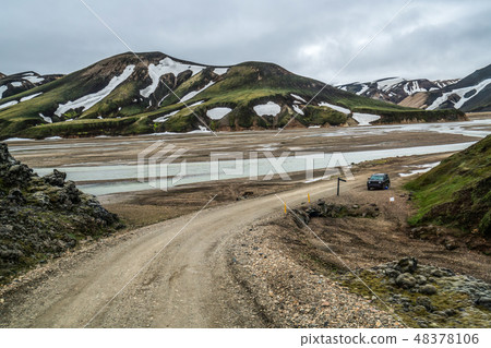 Road to Landmanalaugar on highlands of Iceland. Road to Landmanalaugar on highlands of Iceland. 48378106