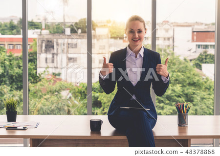 Portrait of businesswoman executive leader. Portrait of businesswoman executive leader. 48378868