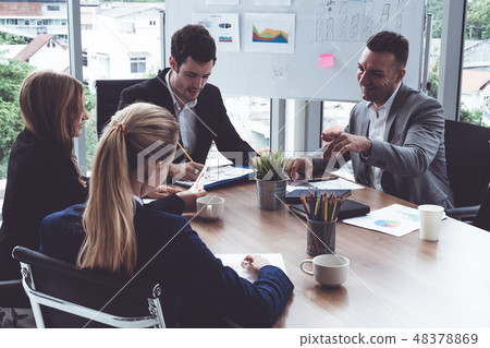 Business People in Group Meeting at Office Room. Business People in Group Meeting at Office Room. 48378869