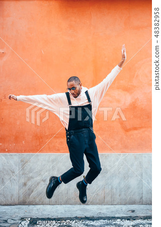 Young black man wearing casual clothes  48382958