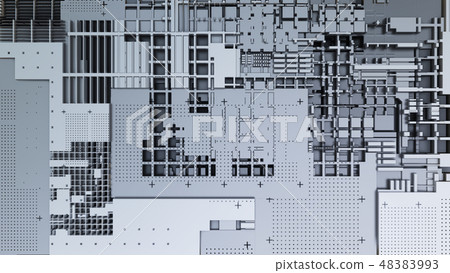 3d render Abstract Technology Background With Cubes 48383993