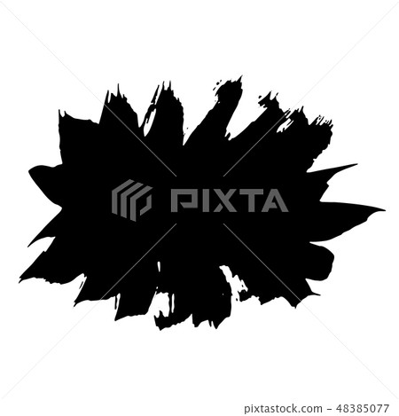 Dry brush texture banner. Black and white abstract round frame. Vector illustration. Dry brush texture banner. Black and white abstract round frame. Vector illustration. 48385077