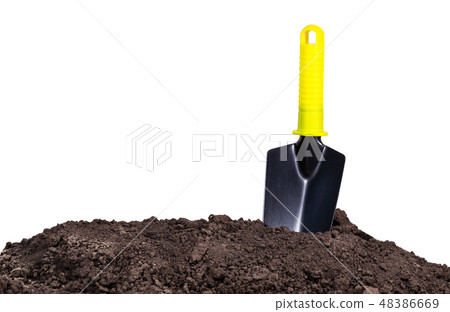 Garden spade in the ground 48386669