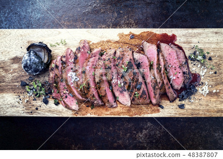 American barbecue dry aged flank steak American barbecue dry aged flank steak 48387807