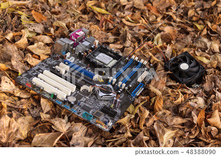 Waste computer card thrown to landfill 48388090