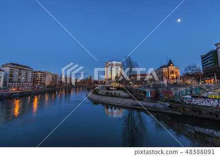 View of Wien River and Vienna City 48388091