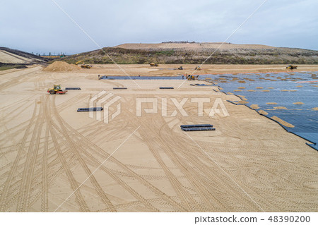 the construction of the landfill and installation of geomembrane the construction of the landfill and installation of geomembrane 48390200
