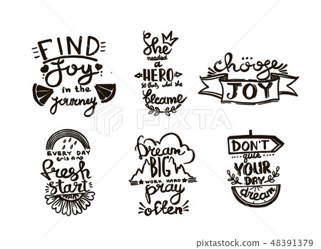 Vector Chalkboard phrase handwriting calligraphy. Black and white engraved ink art. Isolated quotes 48391379