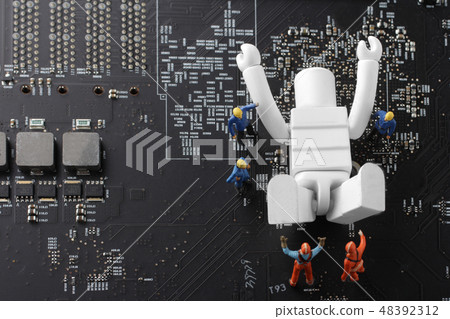  AI robot who learned to take a break from work and worker to look at 48392312