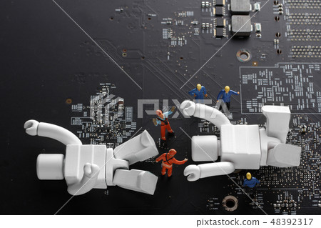  AI robot who learned to take a break from work and worker to look at 48392317