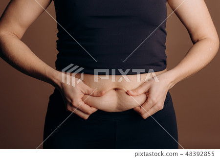 woman fitness fat sagging stomach slimming body woman fitness fat sagging stomach slimming body 48392855