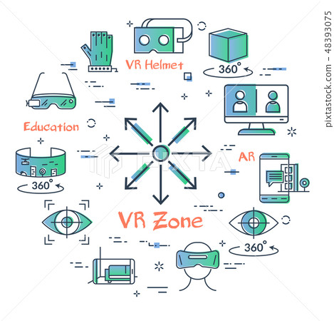 Vector virtual reality concept - VR zone 48393075