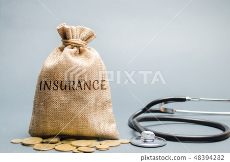 Money bag with the inscription Insurance  48394282