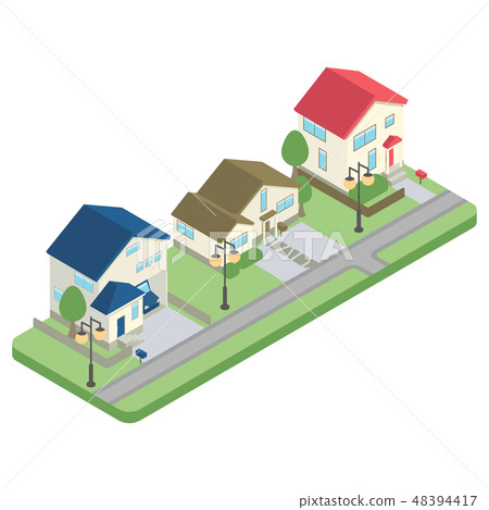 Single-family house isometric 48394417