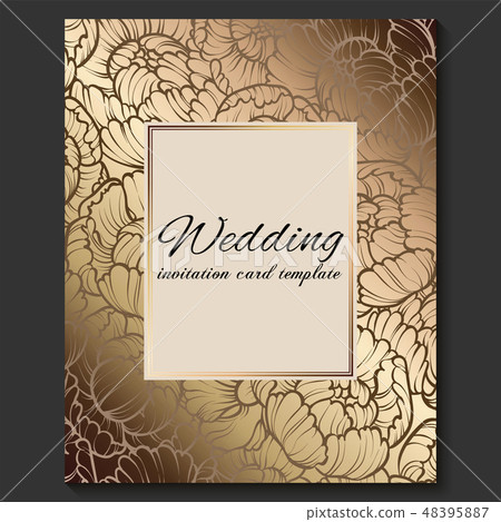 Antique royal luxury wedding invitation, gold 48395887