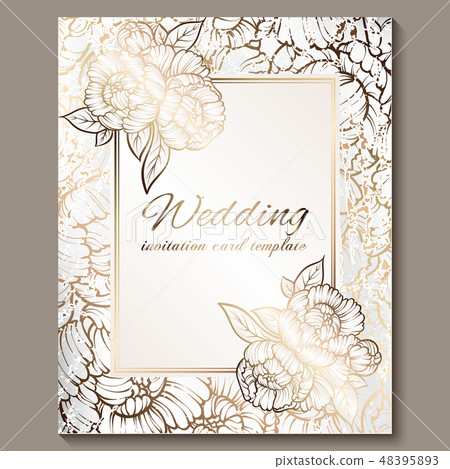 Antique royal luxury wedding invitation, gold 48395893
